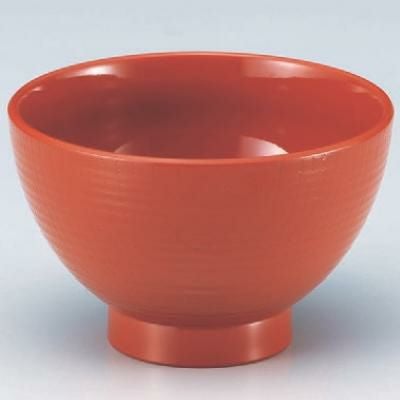 汁椀 4寸乱筋木目丼総洗朱 漆器