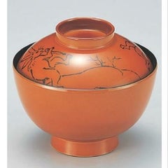 小吸椀 新越前椀春慶平安絵巻 漆器