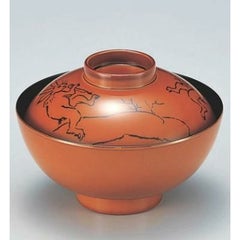 小吸椀 4寸平仙才椀春慶平安絵巻 漆器