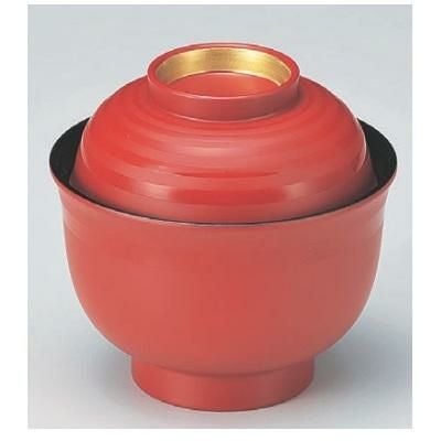 小吸椀 3.3寸美里吸椀朱つば金ツヤ消ライン 漆器