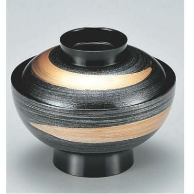 小吸椀 御殿吸椀銀地一筆 漆器