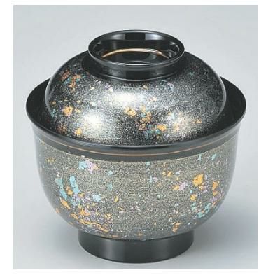 小吸椀 3.3寸美里吸椀銀箔ちらし 漆器