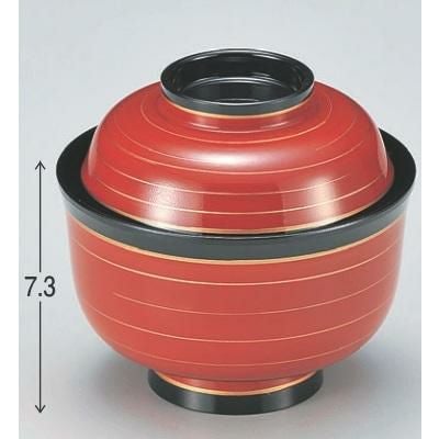 小吸椀 3.7寸羽反吸椀朱ライン 漆器