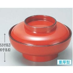 煮物椀 6寸大平煮物椀朱天黒内朱 漆器