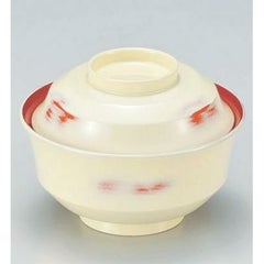 小吸椀 4寸天竜寺椀アイボリー朱研ぎ出し内朱 漆器