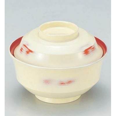 小吸椀 4寸天竜寺椀アイボリー朱研ぎ出し内朱 漆器