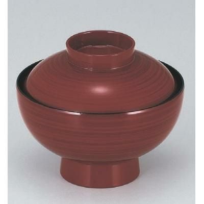 小吸椀 御殿吸椀朱木目 漆器