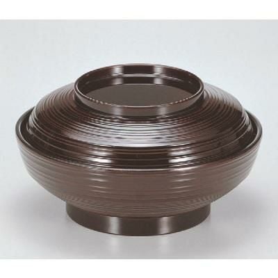 煮物椀 6寸線筋平煮物椀溜内黒 漆器