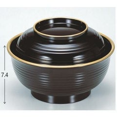 丼碗 美里千筋丼マロン天金 漆器 高さ74 直径:158