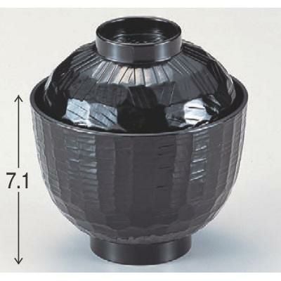 小吸椀 【3.2寸木彫小吸椀黒】 漆器 高さ71 直径:95