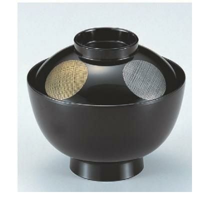 小吸椀 新越前椀黒日月 SH塗 漆器