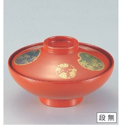 小吸椀 4.5寸平富士椀総洗朱花丸