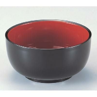 丼碗  5寸やよい丼黒内朱  漆器 高さ72 直径:146
