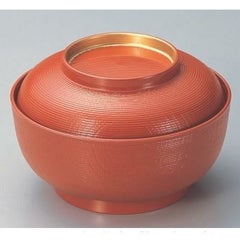 丼碗 5寸千筋木目椀洗朱つば金 漆器