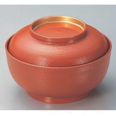 丼碗 5寸千筋木目椀洗朱つば金 漆器