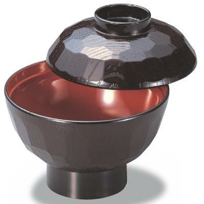 丼碗 (中)亀甲丼椀溜内朱 漆器