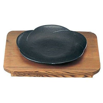 SN 鉄 和風ステーキ皿 焼杉 梅 20cm