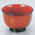 汁椀 3.3寸美里汁椀春慶刷毛目内朱 漆器