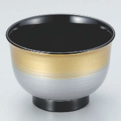 汁椀 3.3寸美里汁椀金銀光彩 漆器