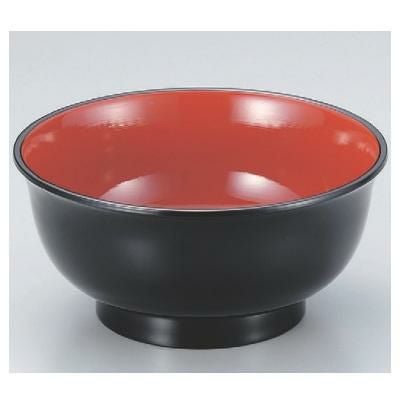 丼碗 5.3寸美里丼椀黒内朱 漆器
