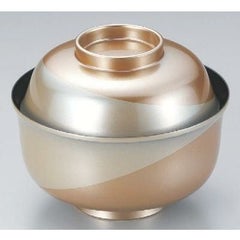 小吸椀 4寸羽反椀金流線銀地塗本漆塗 漆器