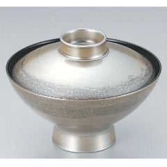 小吸椀 朝顔吸椀錆研ぎ出し銀地塗本漆塗 漆器