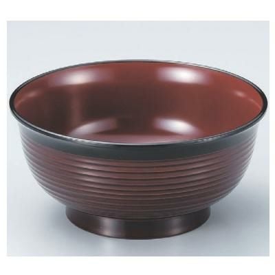 丼碗 5.3寸美里千筋丼椀二色溜内吟朱 漆器