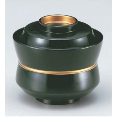 小吸椀 3.2寸杵型椀緑つば金ライン 漆器