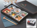 弁当箱 尺3寸長手A-2光彩仕切 FR塗