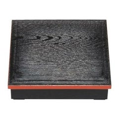 弁当箱 8.5寸木目松花堂黒渕朱(身・蓋) 幅260 奥行260 高さ60
