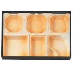 松花堂 ニュー尺3寸松花堂用D.X懐石仕切オレンジ吹塗 クリ-ン塗