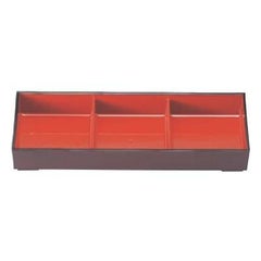 弁当箱 3ツ仕切溜布目内朱