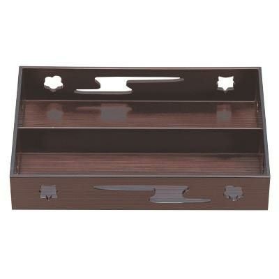 珍味 9寸春日透かし盛器溜内塗