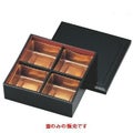弁当箱 5寸千筋 松花堂 黒内朱 (蓋のみ)