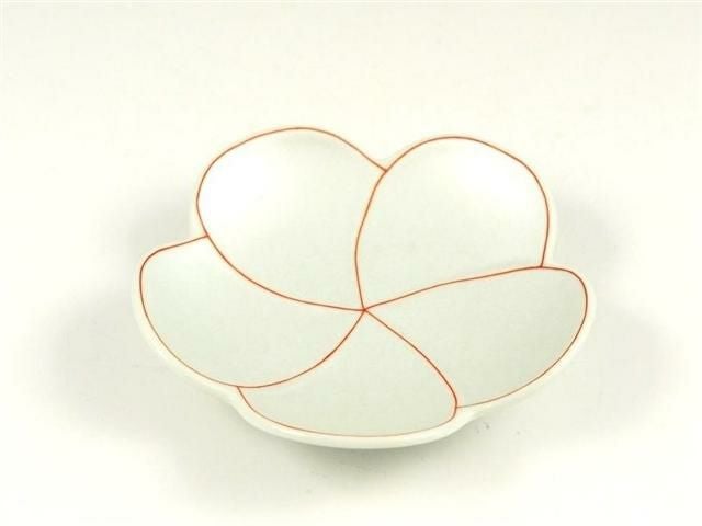 錦捻銀梅型 小皿