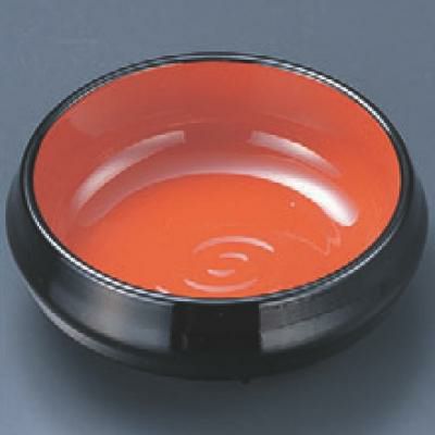 松花堂 タイコ丸鉢黒内朱天黒