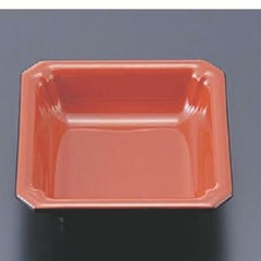 松花堂 隅切角鉢黒内朱 洗