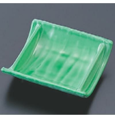 松花堂 竹割り皿ヒワグリーン