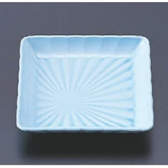 松花堂 菊角皿青磁