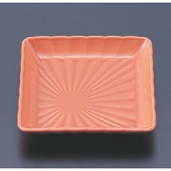 松花堂 菊角皿柿釉