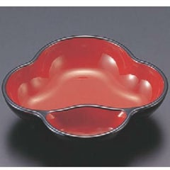 松花堂 タレ付梅型鉢黒内朱天黒