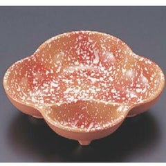 松花堂 タレ付梅型鉢赤志野