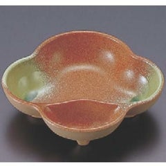 松花堂 タレ付梅型鉢若草織部