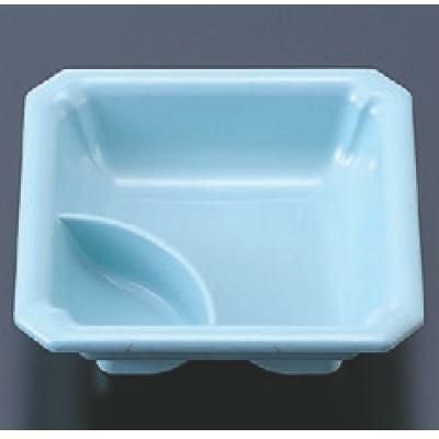 松花堂 隅切タレ付角鉢青磁