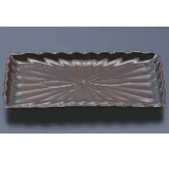 松花堂 菊型長角皿溜