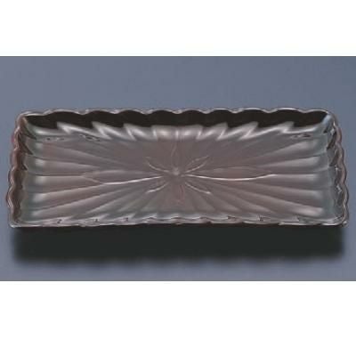 松花堂 菊型長角皿溜