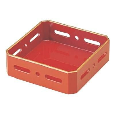 盛器 ミニ隅切透かし盛器朱天金