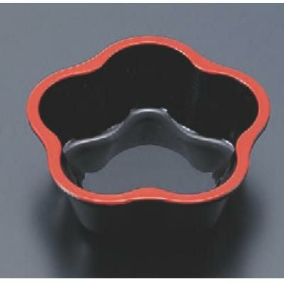 松花堂 梅鉢黒天朱 幅106 奥行106 高さ40