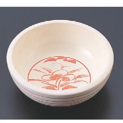 松花堂 4寸千筋鉄鉢クリーム赤絵