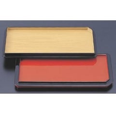 松花堂 7.5寸長角両面皿白木渕黒/朱渕黒